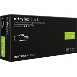Guanti in nitrile NITRILEX® BLACK senza polvere ambidestri misura media cf.100 pz. - 21817